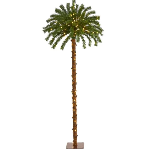 5 Ft. Christmas Palm Artificial Tree With 150 Warm White Led Lights