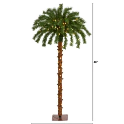 4 Ft. Christmas Palm Artificial Tree With 150 Warm White Led Lights