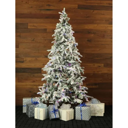 9-Ft. Flocked Mountain Pine Christmas Tree