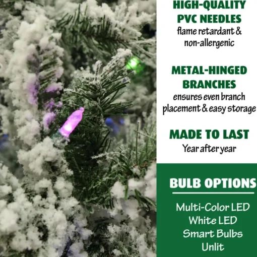 9-Ft. Flocked Mountain Pine Christmas Tree