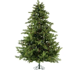 9-Ft. Foxtail Pine Christmas Tree With Multi-Color Led String Lighting