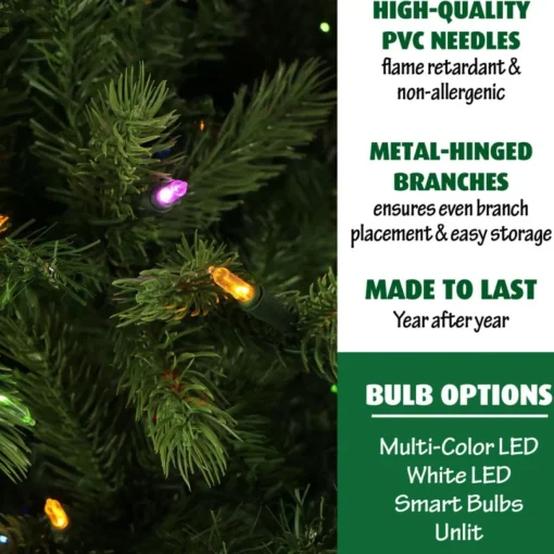 9-Ft. Foxtail Pine Christmas Tree With Multi-Color Led String Lighting
