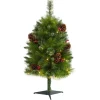 3 Ft. Montana Mixed Pine Artificial Christmas Tree With Pine Cones, Berries And 50 Clear Led Lights