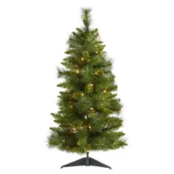 3 Ft. New Haven Pine Artificial Christmas Tree With 50 Warm White Led Lights And 93 Bendable Branche