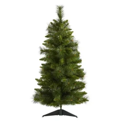 3 Ft. New Haven Pine Artificial Christmas Tree With 50 Warm White Led Lights And 93 Bendable Branche