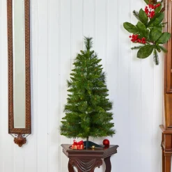 3 Ft. New Haven Pine Artificial Christmas Tree With 50 Warm White Led Lights And 93 Bendable Branche