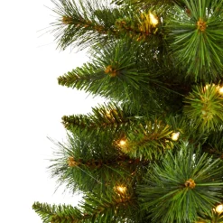 3 Ft. New Haven Pine Artificial Christmas Tree With 50 Warm White Led Lights And 93 Bendable Branche