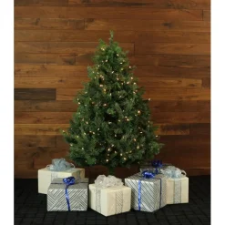 5-Ft. Northern Cedar Teardrop Christmas Tree With Clear Led Lights And Ez Connect