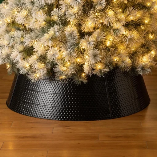 Glitzhome 40.5" D Christmas Hammered Metal Tree Collar
