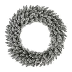 Glitzhome 36" D Oversized Pre-Lit Snow Flocked Christmas Wreath