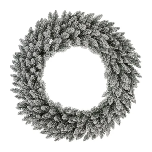 Glitzhome 36" D Oversized Pre-Lit Snow Flocked Christmas Wreath