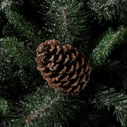 Glitzhome 4 Ft. Flockedchristmastree With Pinecone And Berries
