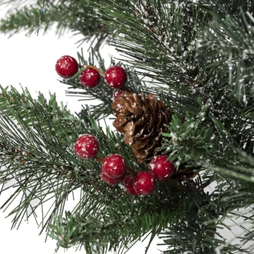 Glitzhome 4 Ft. Flockedchristmastree With Pinecone And Berries