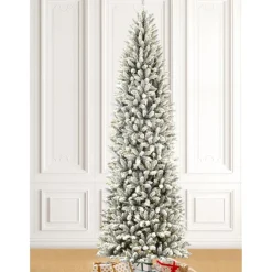 Glitzhome 9 Ft. Preloaded Led Pencil Fir Artificial Christmas Tree