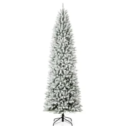 Glitzhome 9 Ft. Preloaded Led Pencil Fir Artificial Christmas Tree