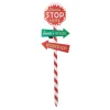 Glitzhome 41.75" H Led Wooden Yard Stake Written With Santa Stop Here