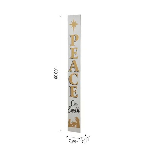 Glitzhome 60" H Wooden Nativity Peace Porch Sign