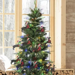 Glitzhome 6' Metal Christmas Dog Garland 2-Pack