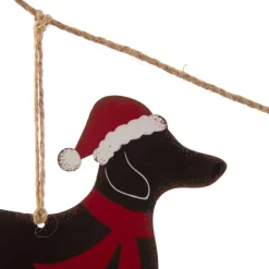 Glitzhome 6' Metal Christmas Dog Garland 2-Pack