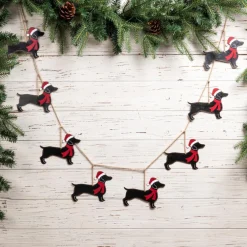 Glitzhome 6' Metal Christmas Dog Garland 2-Pack