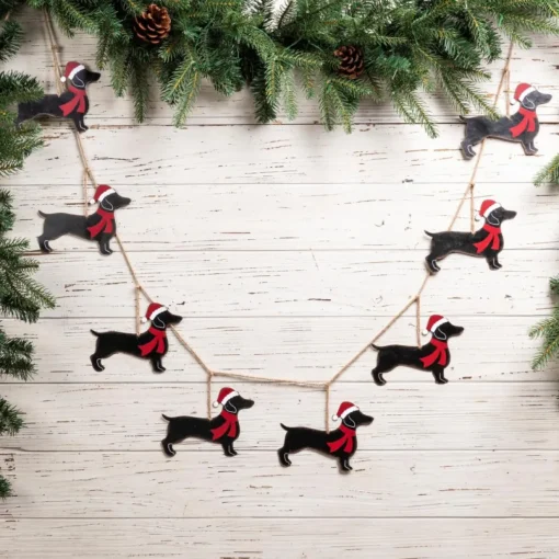 Glitzhome 6' Metal Christmas Dog Garland 2-Pack