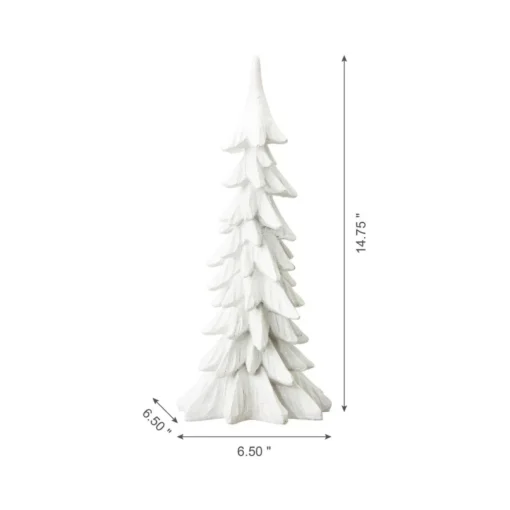 Glitzhome 14.75" Resin Christmas Table Tree Decor