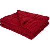 Glitzhome Chenille Knitted Red Throw Blanket