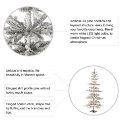 Glitzhome 7Ft. Deluxe Pre-Lit Pine Artificial Christmas Tree W/ Lights