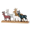 Glitzhome Galvanized Metal And Wooden Reindeer Table Decor