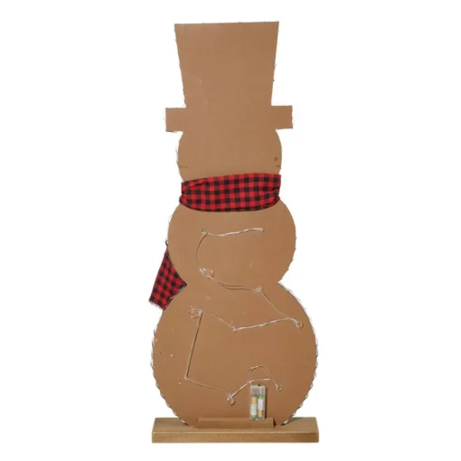 Glitzhome 36"H Lighted Wooden Christmas Snowman Porch Decor