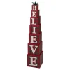 Glitzhome 42"H Wooden Believe Double Sided Porch Decor