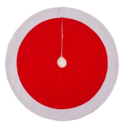 Glitzhome 48In D Red And White Felt Christmas Tree Skirt
