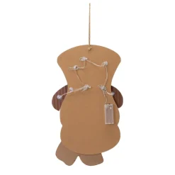 Glitzhome 19In H Lighted 3D Wooden Metal Snowman Wall Decor