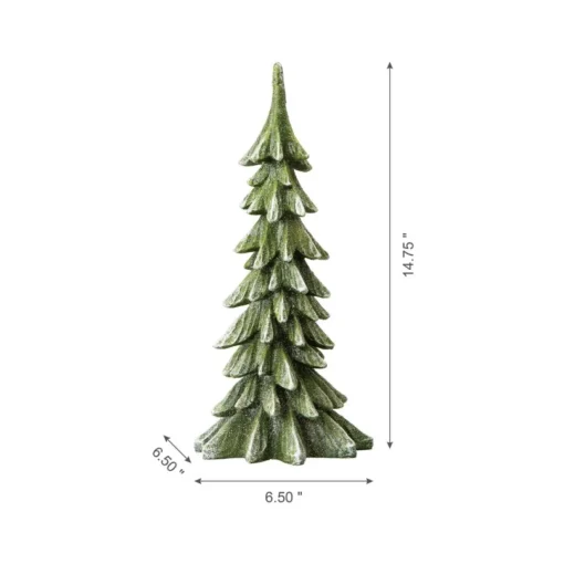 Glitzhome 14.75In H Resin Christmas Table Tree Decor