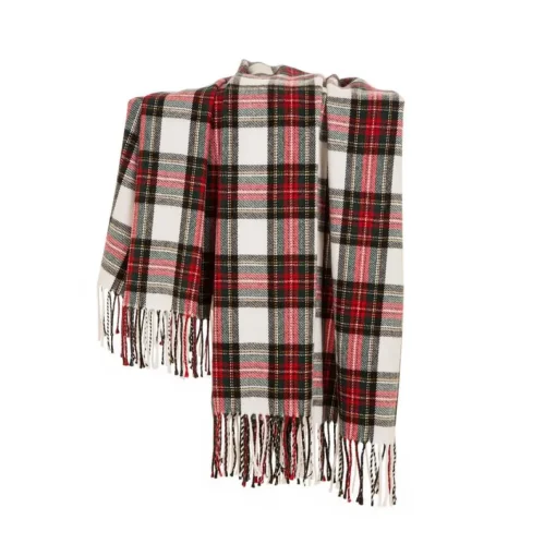 Glitzhome 60In L Acrylic Plaid Woven Throw