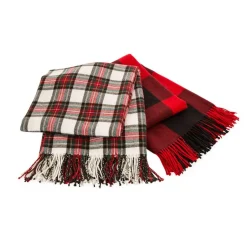 Glitzhome 60In L Acrylic Plaid Woven Throw