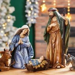 Glitzhome 12Pcs Resin Nativity Figurine Set