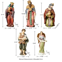 Glitzhome 12Pcs Resin Nativity Figurine Set