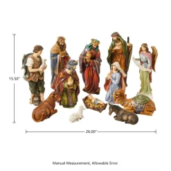 Glitzhome 12Pcs Resin Nativity Figurine Set
