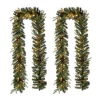 Glitzhome 2Pk 9' Pre-Lit Leds Greenery Pinecone Christmas Garland
