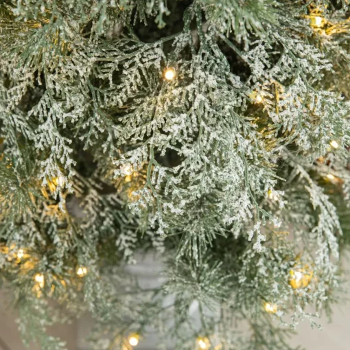 Glitzhome 2Pk Pre-Lit Artificial Pine Christmas Porch Tree