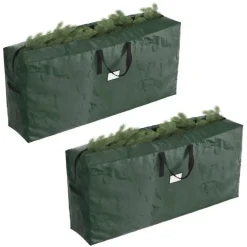 Hastings Home 2-Piece Christmas Decor Storage Bags - Green
