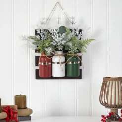 17" Holiday Assorted Christmas Mason Jar