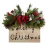 20 In. Christmas Wall Hanger With Plaid Bow