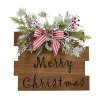 20In. Christmas Wall Hanger With Stripped Bow