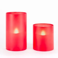 Llumaflame Frosted Candles With Realistic Flame - 2-Pack