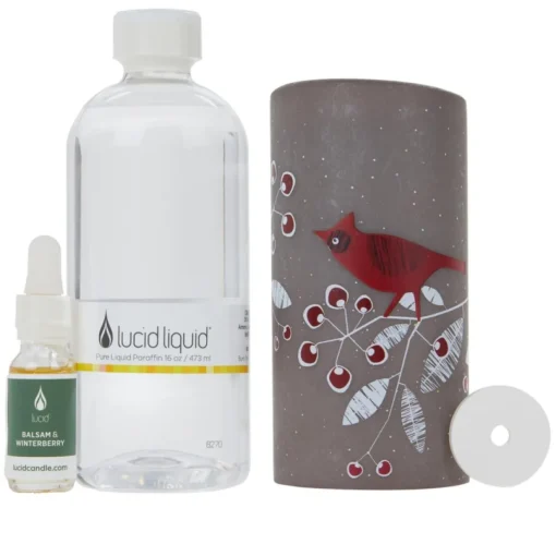 Lucid Candle 6" Cardinal Candle With 16 Oz. Liquid And Stone