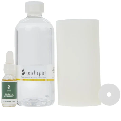 Lucid Candle 6" Pillar Candle With 16 Oz. Liquid & Fragrant Stone