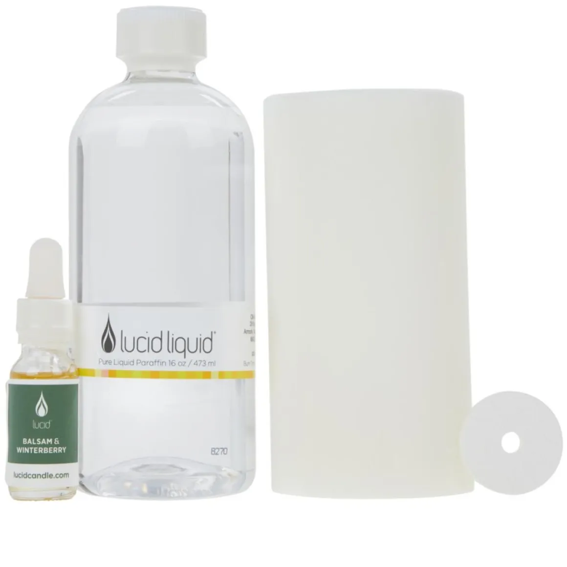 Lucid Candle 6" Pillar Candle With 16 Oz. Liquid & Fragrant Stone