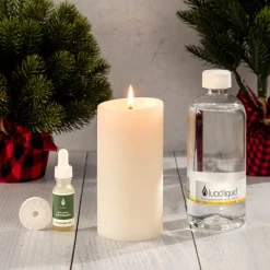 Lucid Candle 6" Pillar Candle With 16 Oz. Liquid & Fragrant Stone